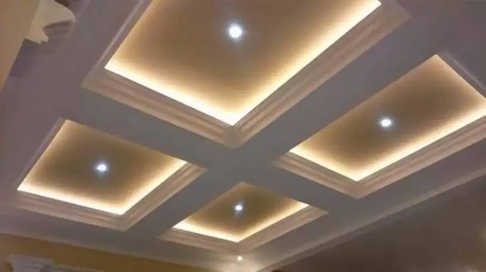 Pasang plavon gipsum, pvc dan interior