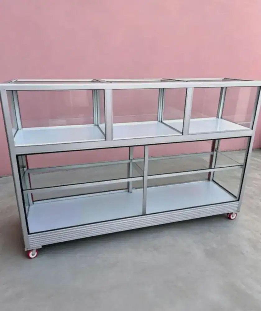 Jasa custom pembuatan etalase beras 150x40x100