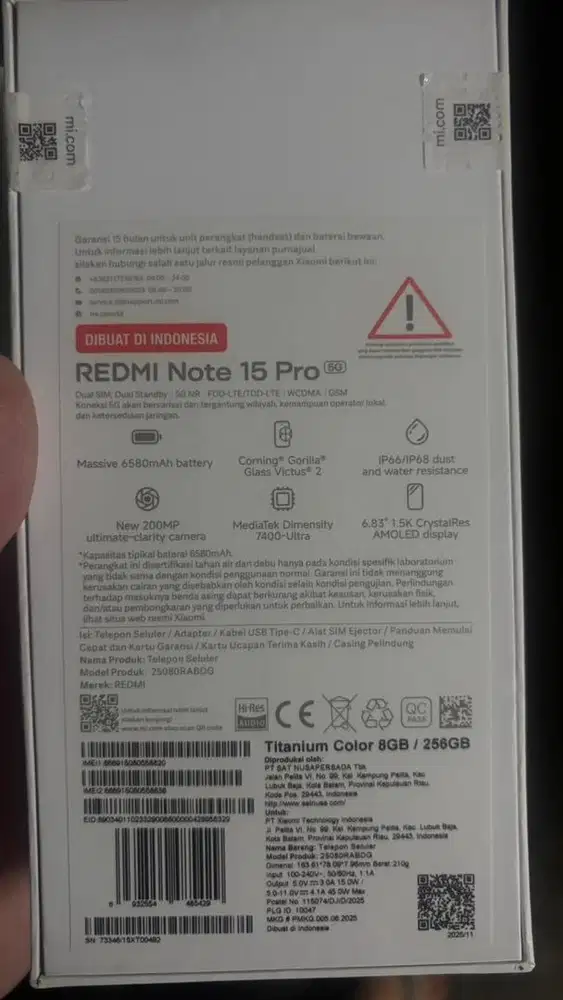 Redmi Note 15 PRO 5G RAM 8 + 4
