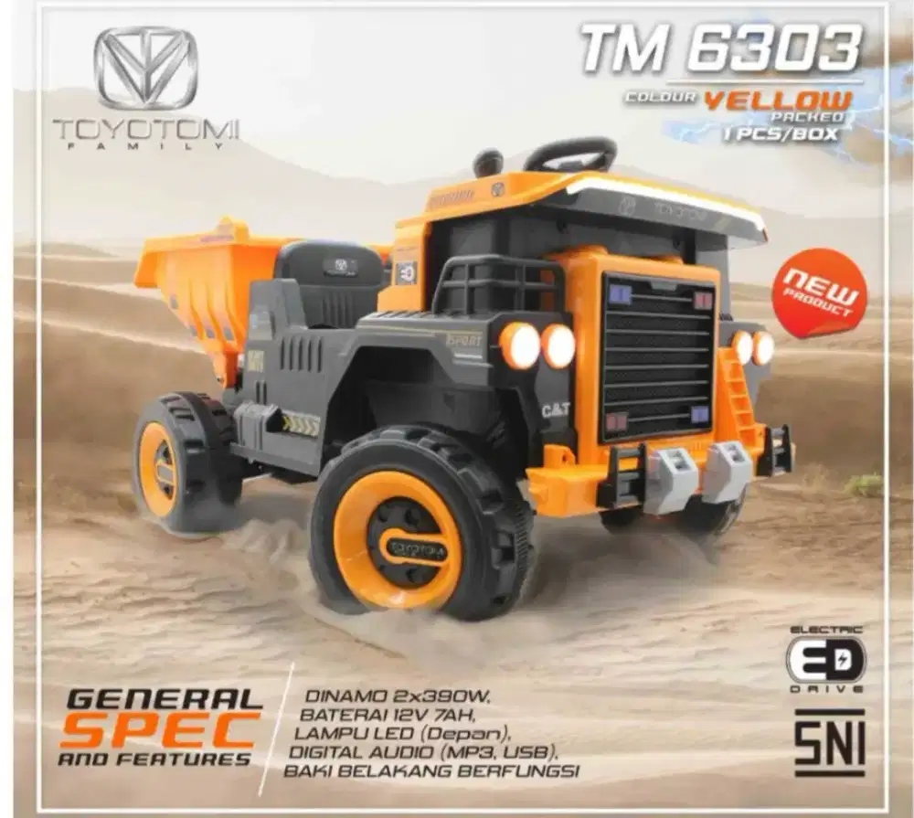 Mobil Truk Aki Anak Toyotomi Dump Truck Konstruksi Remote Control