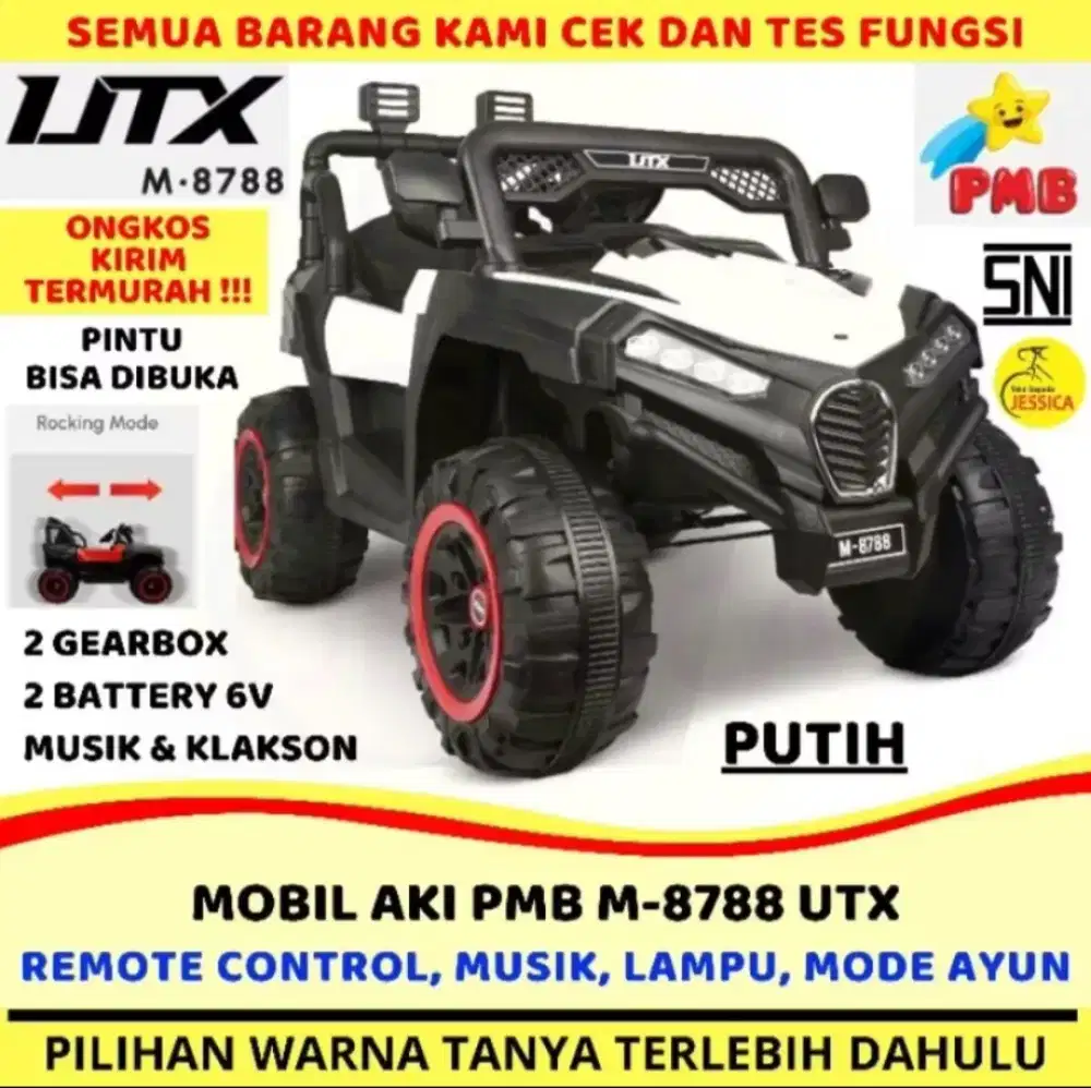 Mobil Aki Anak PMB UTX M8788 Premium Jeep Utv Remote Control