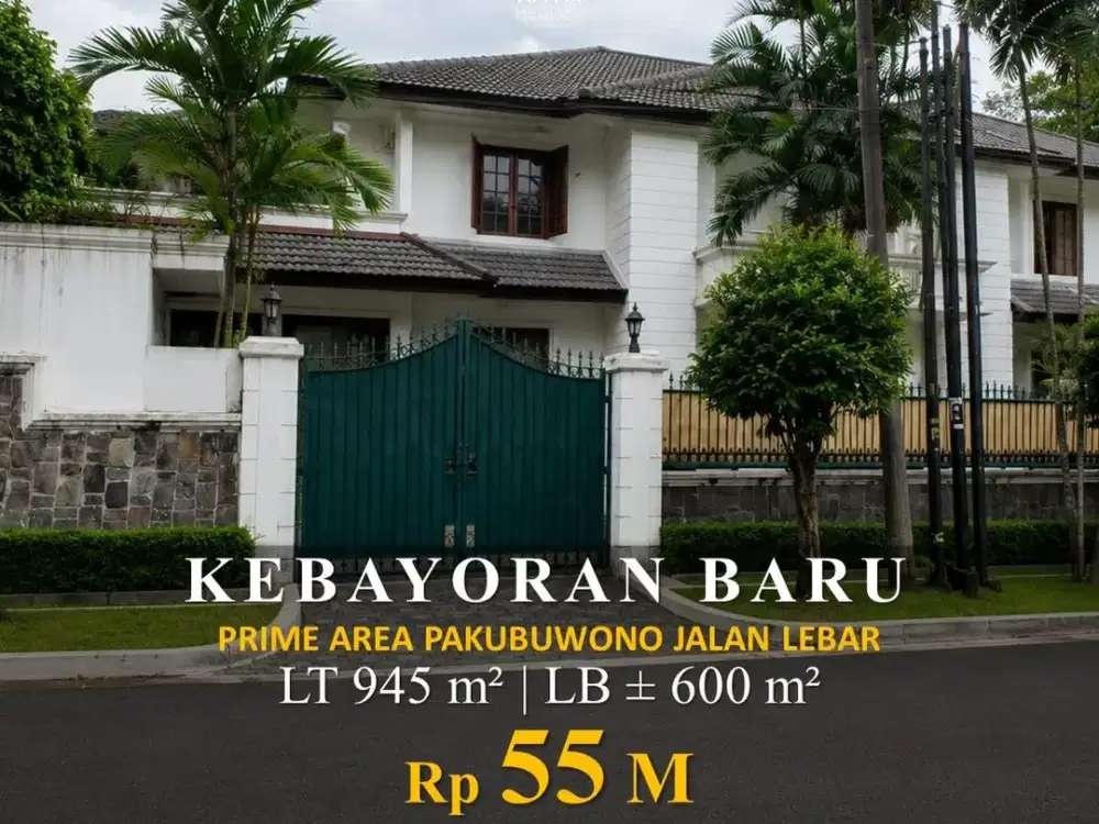 Pakubuwono 945/1050m² Jalan Lebar 4+2KT Pool 55M Nego