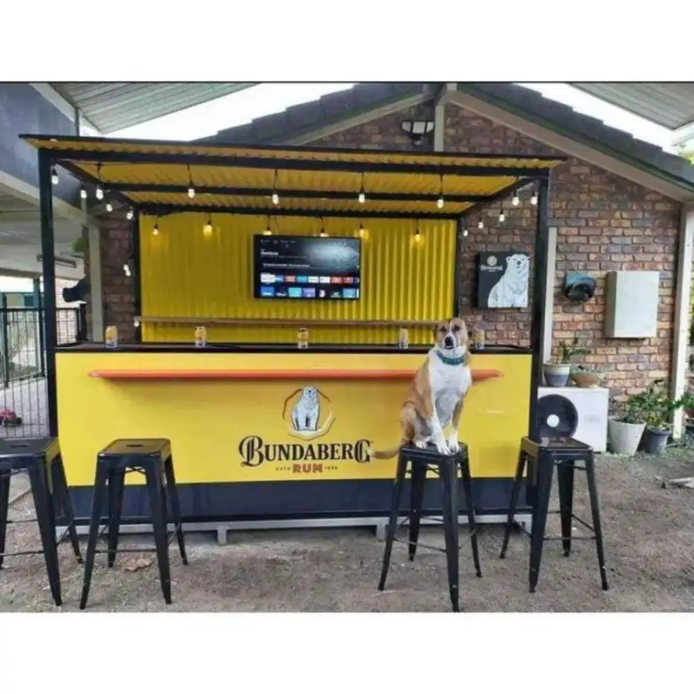 Booth container/usaha dagang dengan konsep elegan