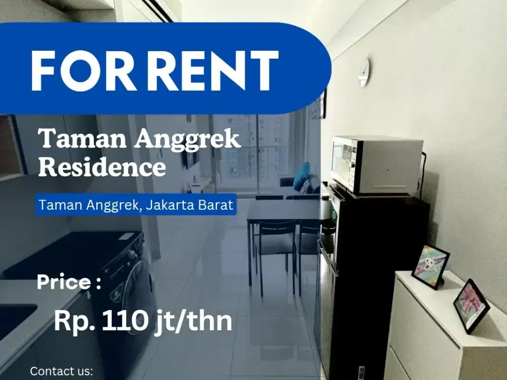 For Rent Best Unit 3BR Full Furnish Renov Mid Fl at Taman Anggrek