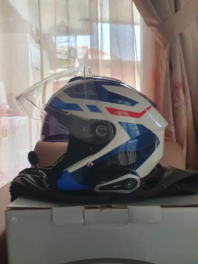 Helm HJC i30 MC21 Double Visor Half Face Size L + Intercom