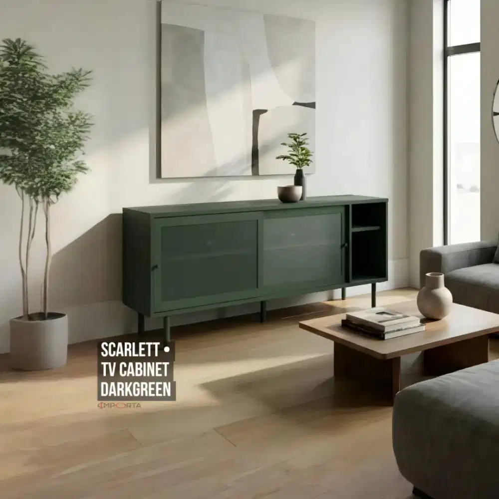 Rak / Kabinet Besi Importa Scarlett TV Cabinet DarkGreen