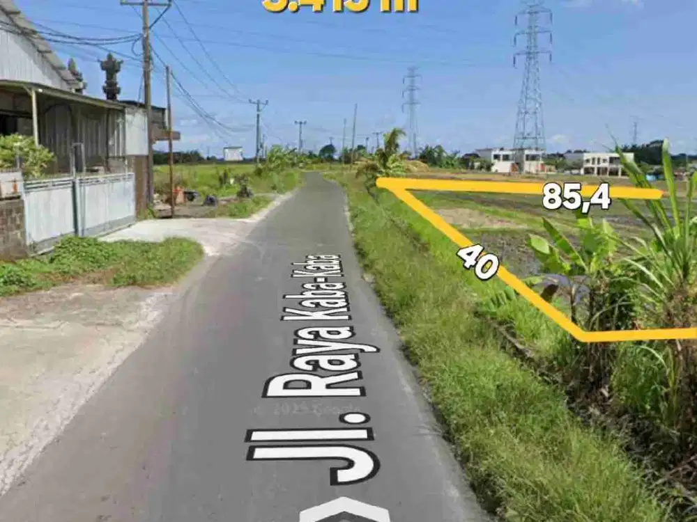 jual tanah sawah 34,15 are kaba kaba