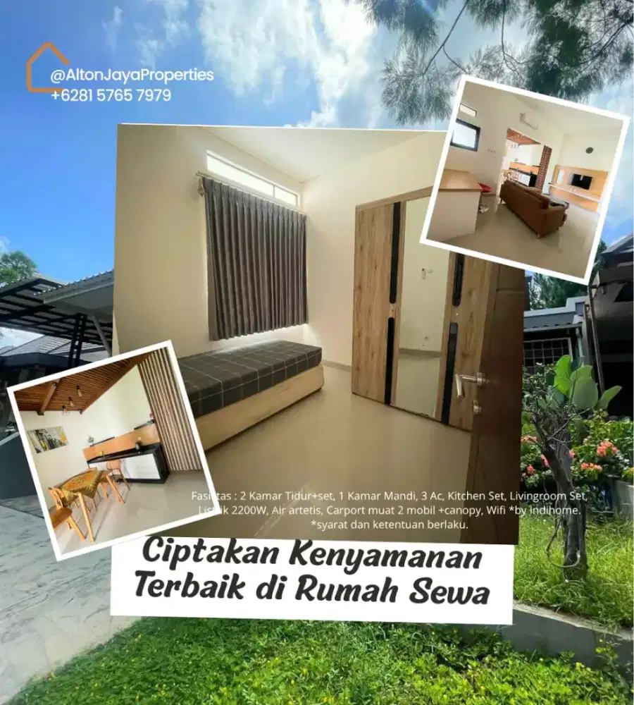 MURAH Sewa/kontrak full furnished konsep industrial  kedaton bsb city