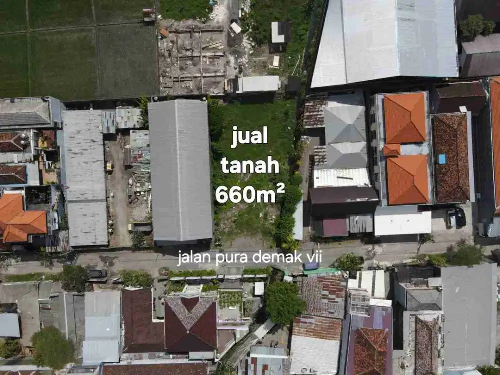 Jual tanah 6,6are di Pura demak, teuku umar barat Denpasar Bali