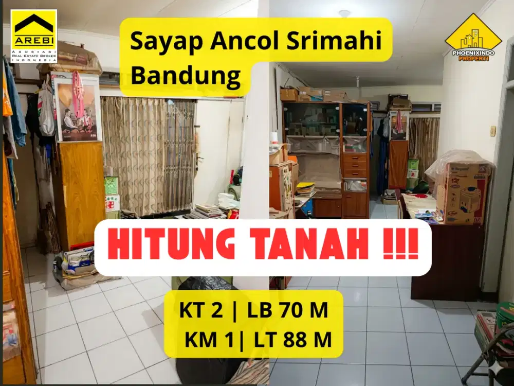 Dijual Rumah Hitung Tanah di Sayap Ancol Srimahi Bandung |  LT 88 m² | SHM + IMB | Akses 2 Mobil | Rp 1,1 Milyar