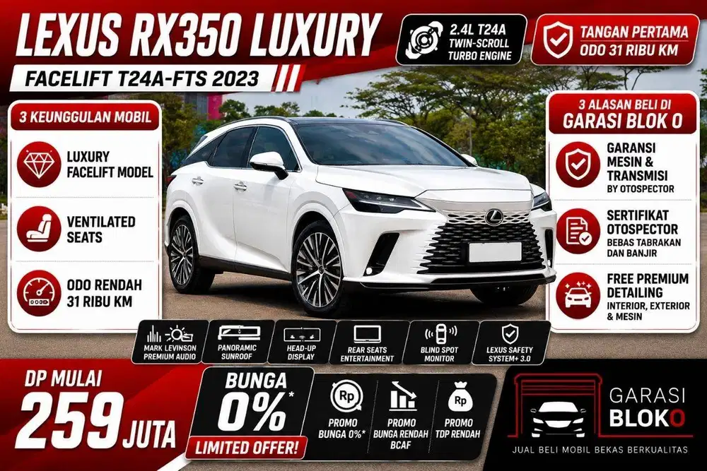 Lexus RX350 Luxury Facelift T24A-FTS 2023