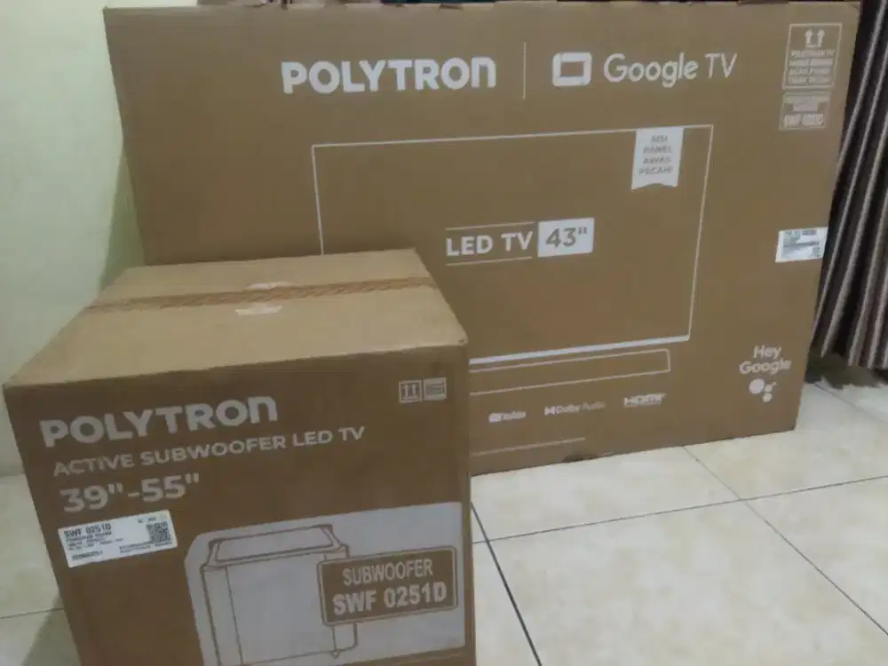 Google tv Polytron soundbar subwoofer 43incantap bisa tukar tambah