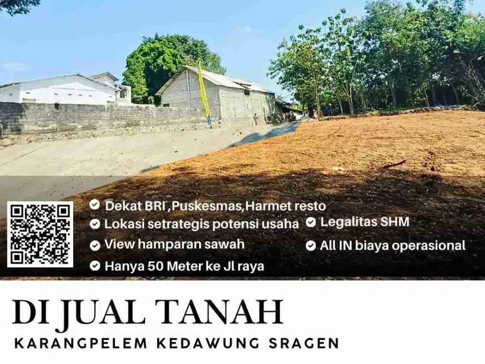 Tanah Pekarangan murah banget karangpelem kedawung sragen