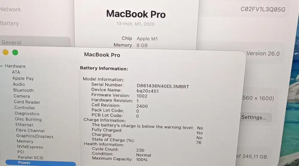 Macbook Pro M1 8/256 ex inter silver