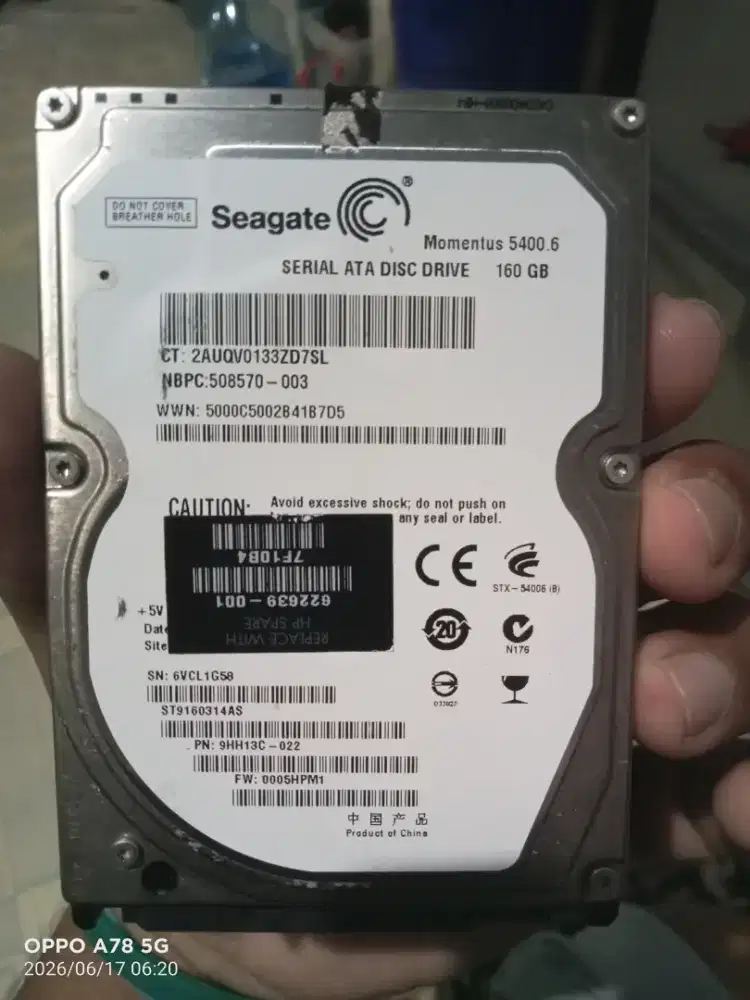 Hardisk 160GB 100/100 kesehatan