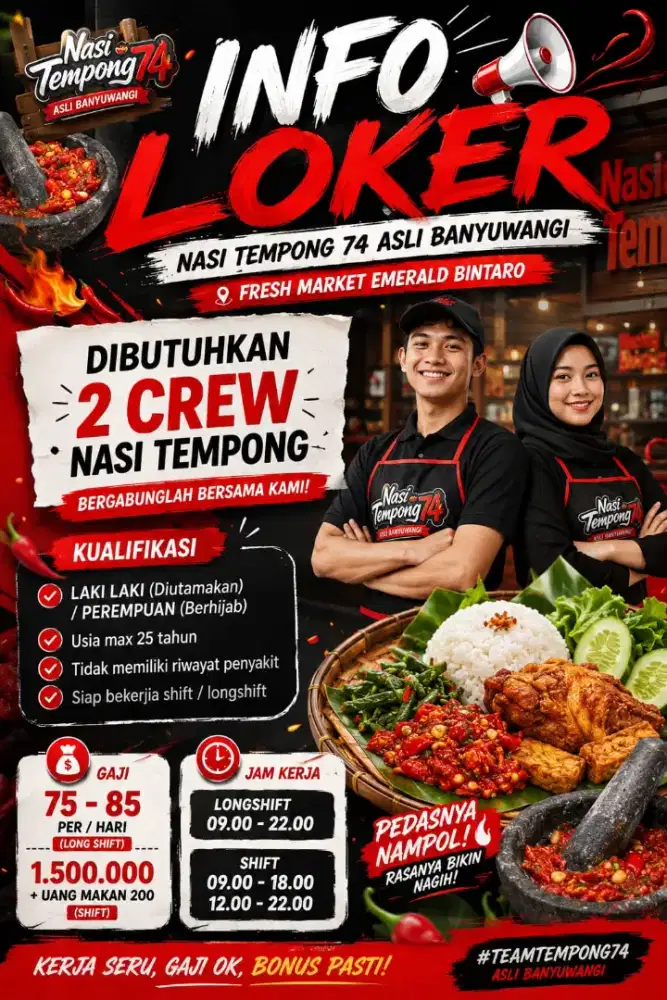 Loker resto nasi tempong 74 asli Banyuwangi