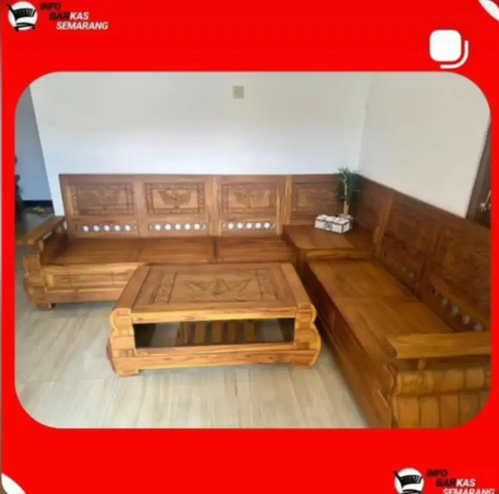Kursi Set Sudut Gulung Jati