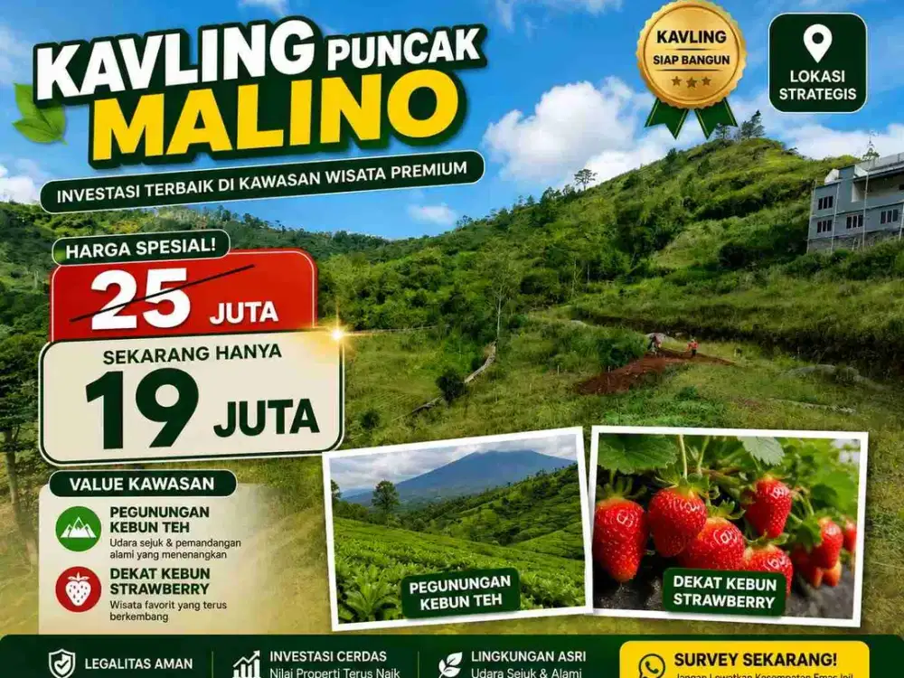 KAVLING WISATA MALINO PREMIUM HARGA MERAKYAT