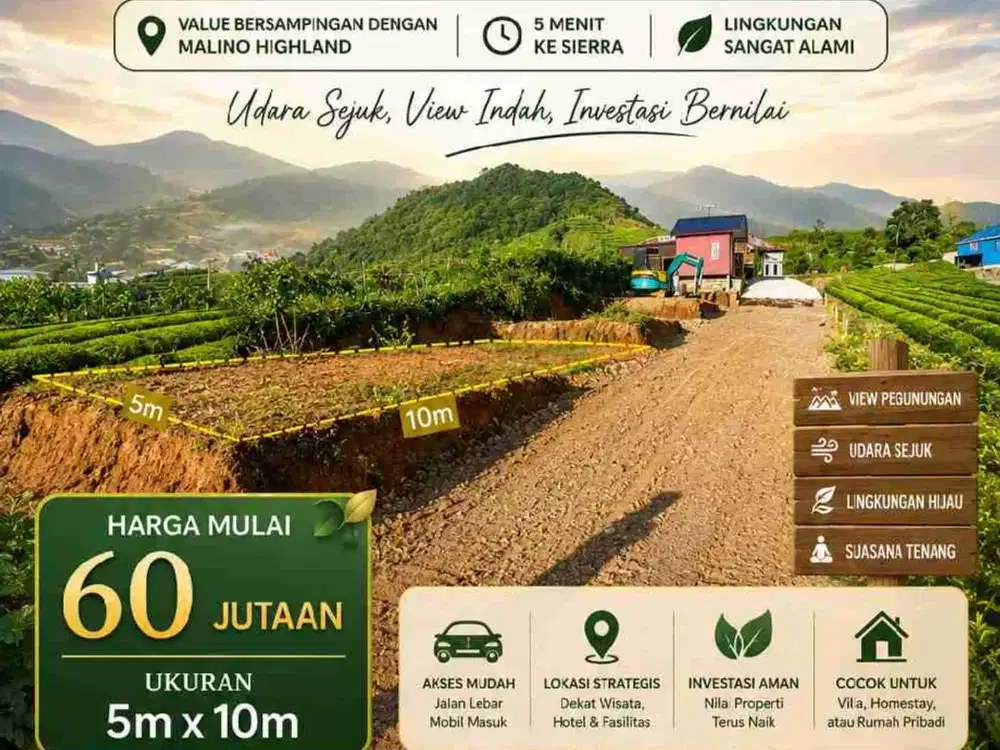 KAVLING WISATA DEKAT MALINO HIGHLAND
