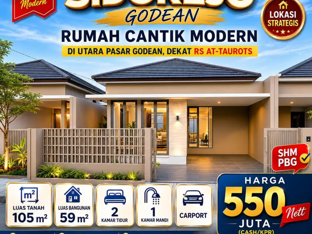RUMAH CANTIK MODERN DI UTARA PASAR GODEAN SLEMAN