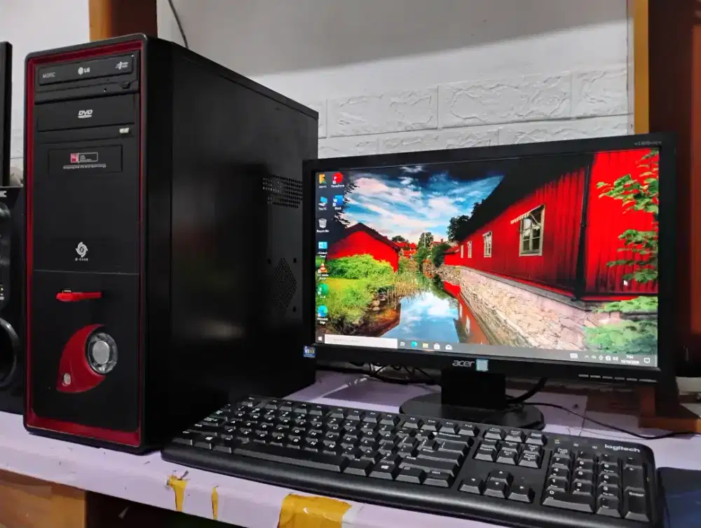 Pc gaming / intel gen4 + ram 8gb + monitor 19inch siap pakai