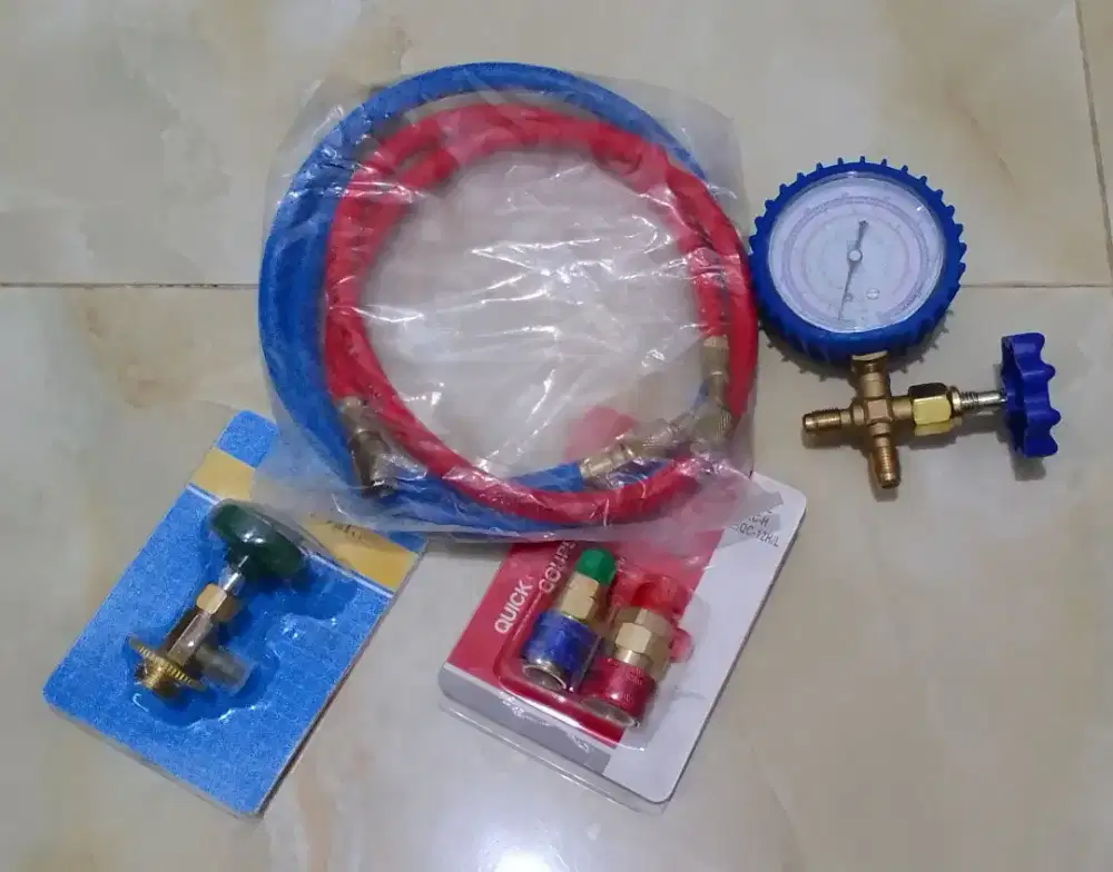 Alat pengisian freon AC/pendingin (manifold) lengkap