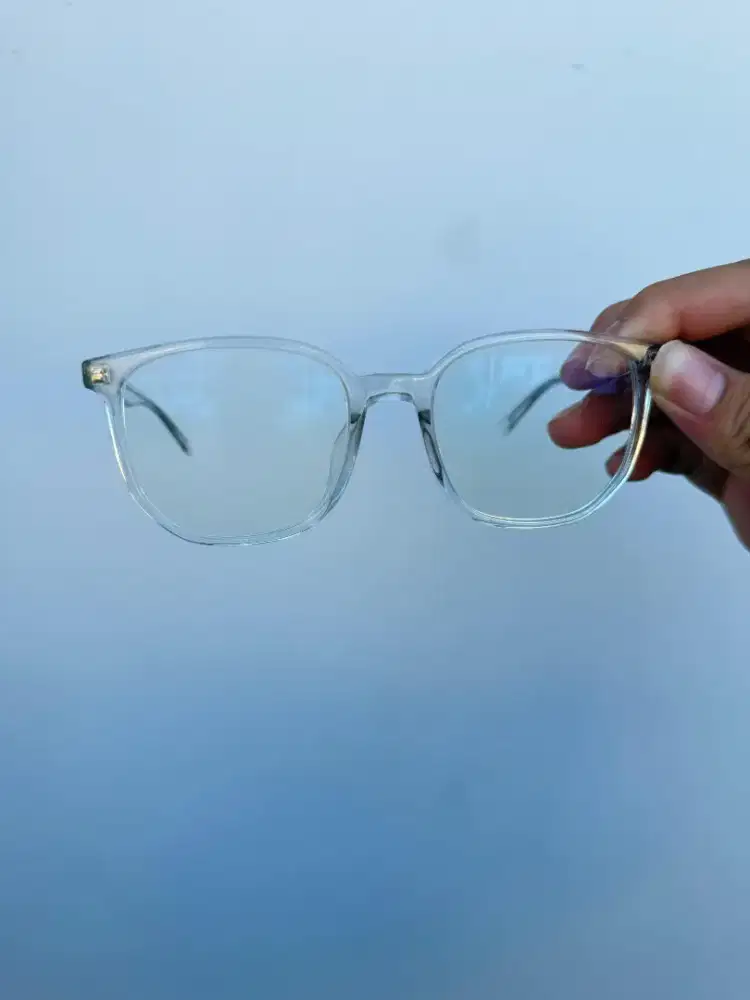 Frame Minus RAYBAN Plastic Transparent, Big Size, Kondisi 99% Like New