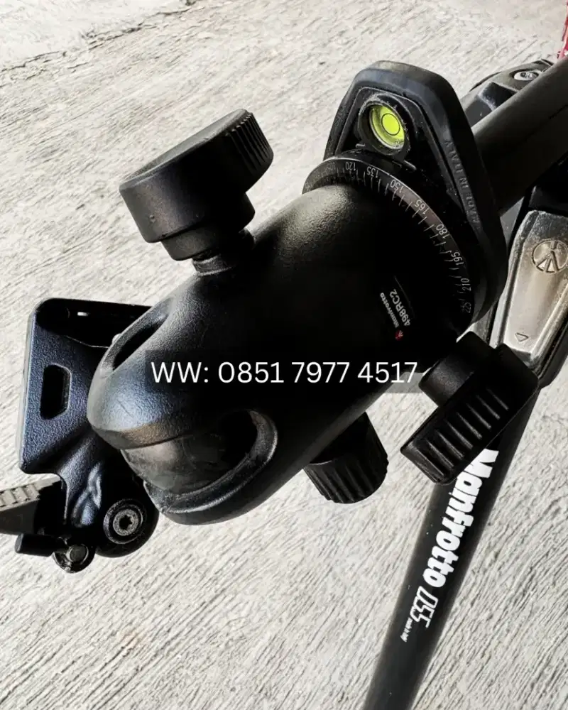 Manfrotto 055 Original Italy & Ball Head 498RC2 Tripod Cam Profesional