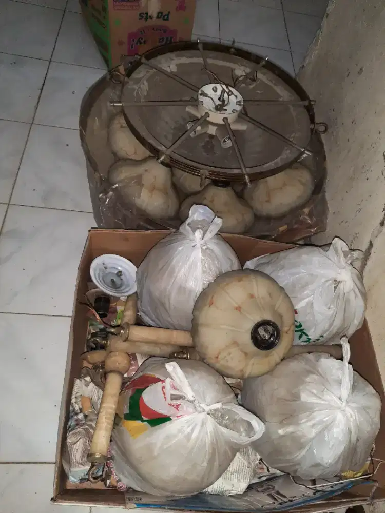 Lampu gantung marmer antik apa adanya