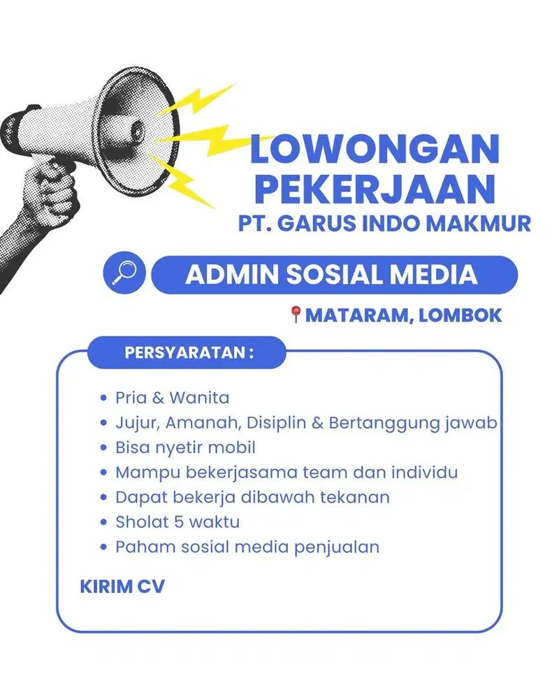 Lowongan Admin Marketing Sosial Media