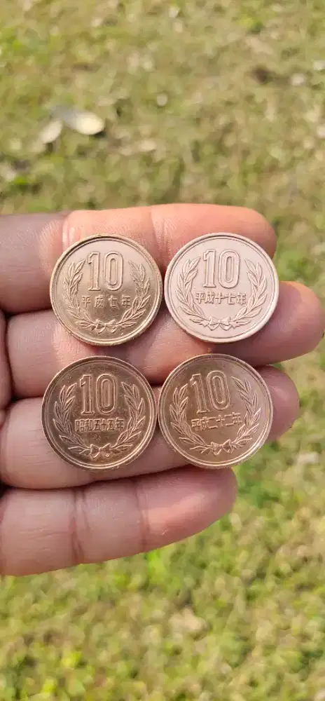 Borongan 4 Bh C0 1n M4t4 U4n6 Japan 10 Yen Thn 1950 - Super Vintage