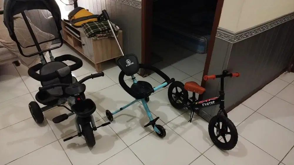 Sepeda roda 3, baby chair roller & balance bike (bundling)