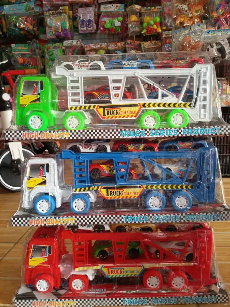 mainan anak truk towingg isi 5 mobil