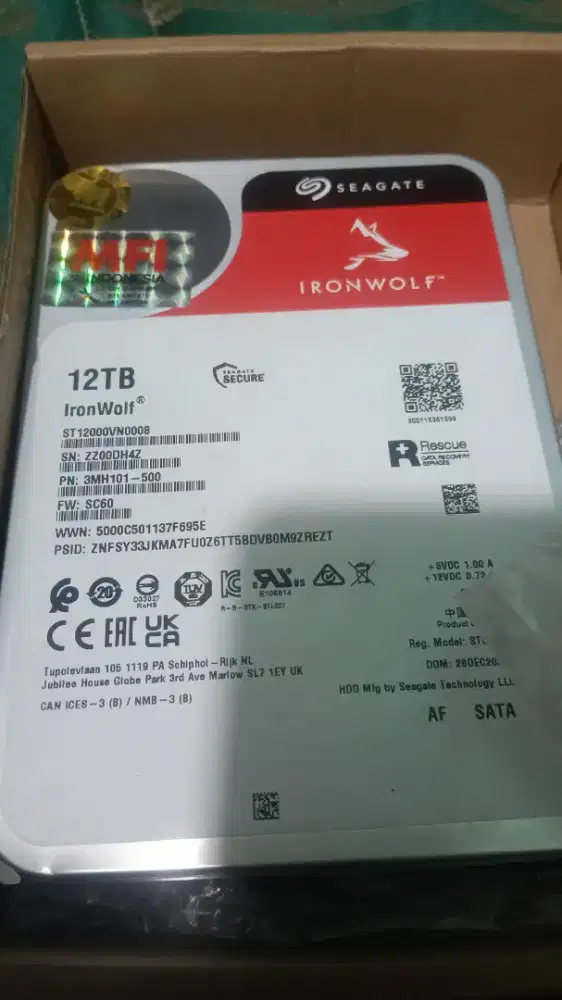 Hardisk ironwolf 12tb