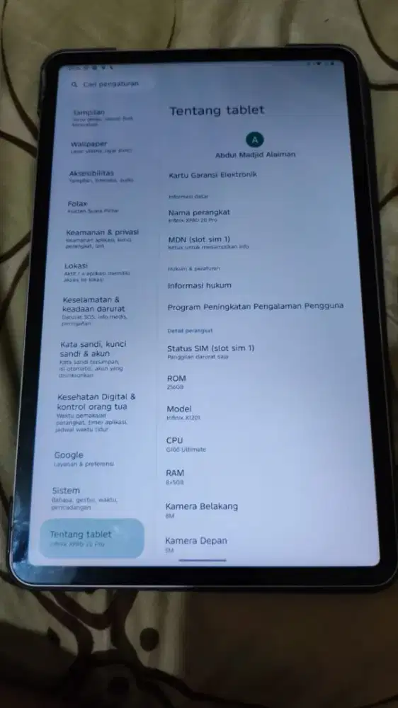 Infinix xpad 20 pro 8/256