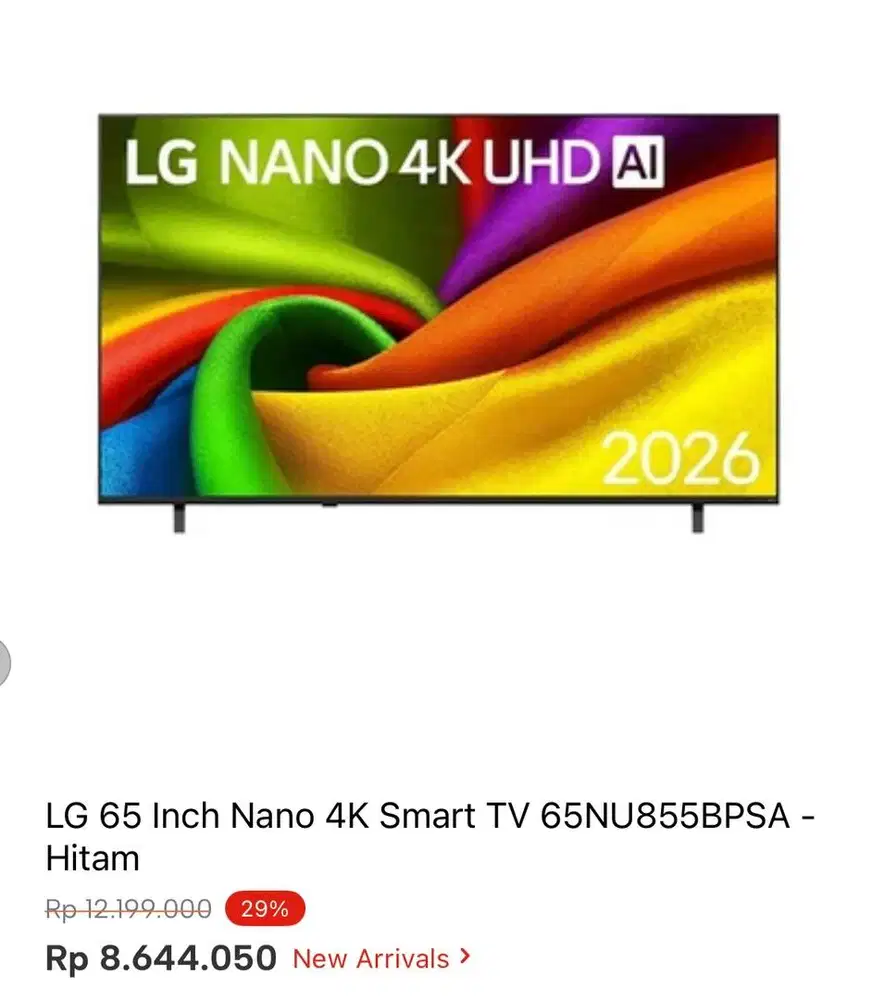 LG NANO SMART TV 4K 65inci