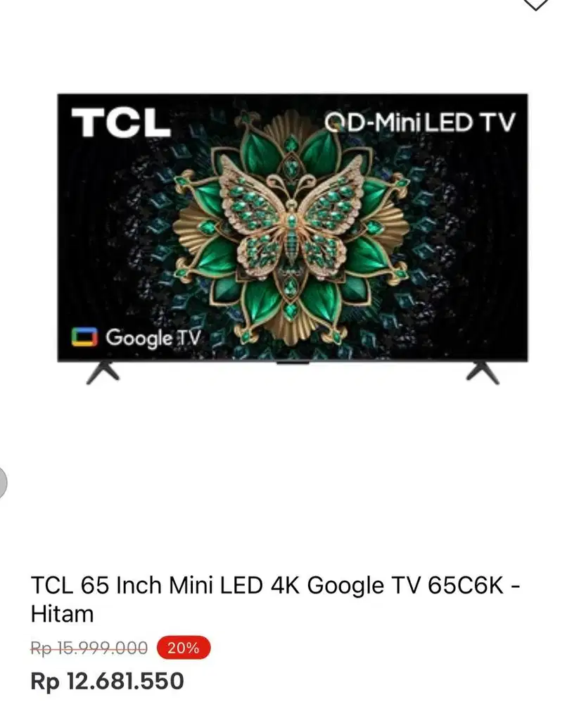 TCL MINI LED GOOGLE TV 65inci