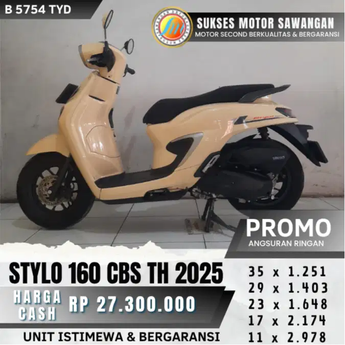 ISTIMEWA HONDA STYLO 160 CBS TH 2025 MULUS BISA CASH KREDIT BERGARANSI