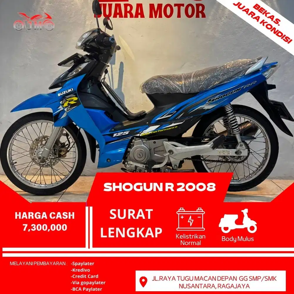 SHOGUN R 2008 SURAT LENGKAP MESIN HALUS PAJAK AKTI UNIT SIAP PAKAI