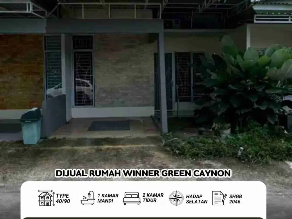 Dijual/take over rumah winner green caynon batu ampar
