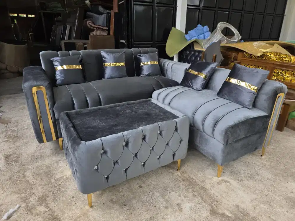 Sofa l list gold aura