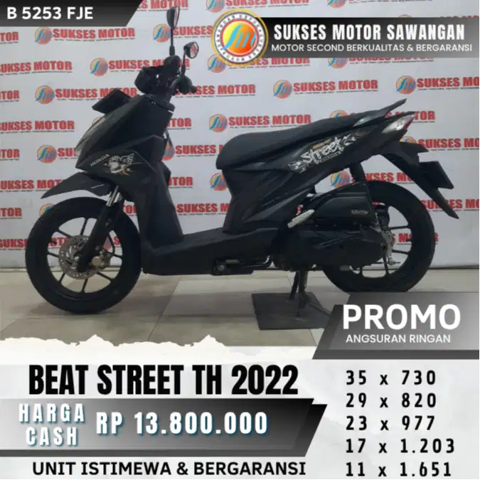 HONDA BEAT STREET ESP TH 2022 HITAM MULUS BISA CASH KREDIT BERGARANSI