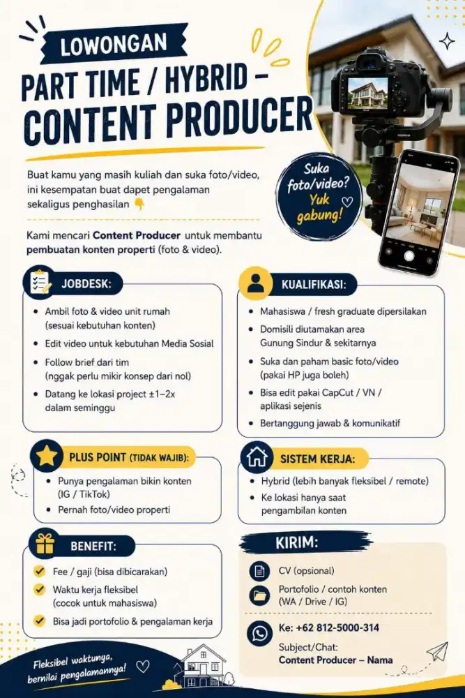 Dibutuhkan segera content producer