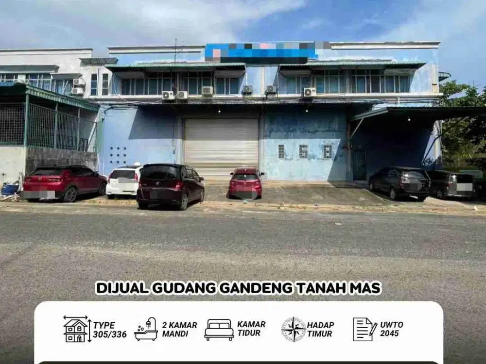 Dijual gudang gandeng tanah mas sei panas