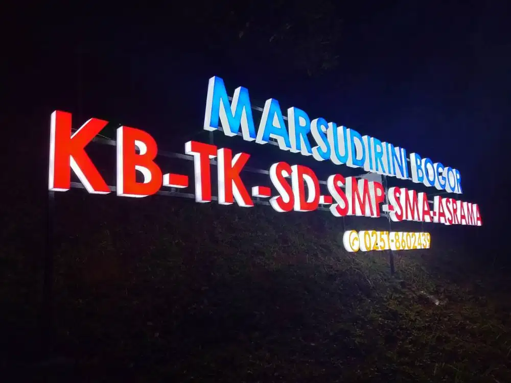 HURUF TIMBUL, NEON FLEX, PAPAN REKLAME, DISPLAY AKRILIK, NEON BOX