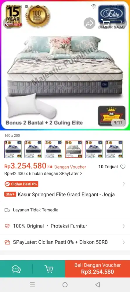 Kasur elite Elgan mewah pilotop latex