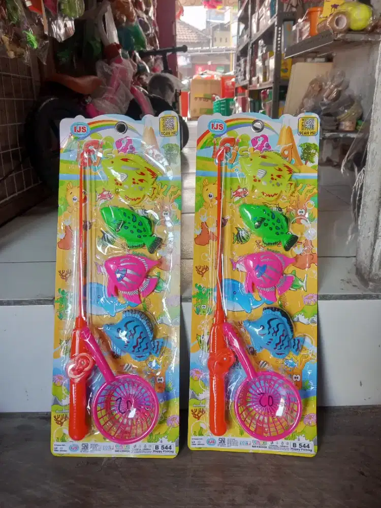 Mainan anak pancing jaring ikan isi 4