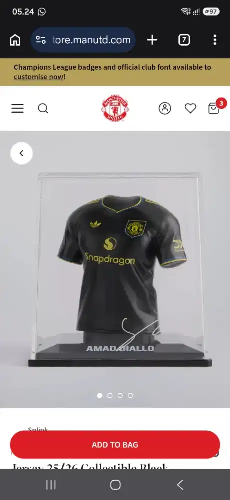 Action figure jersey authentic miniature manchester united / man utd
