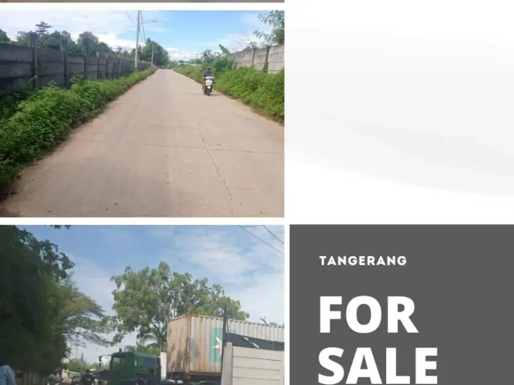 Dijual Gudang 2600 m2 harga 7,35 M Jl Raya Legok Tangerang, masuk container 40 Feet
