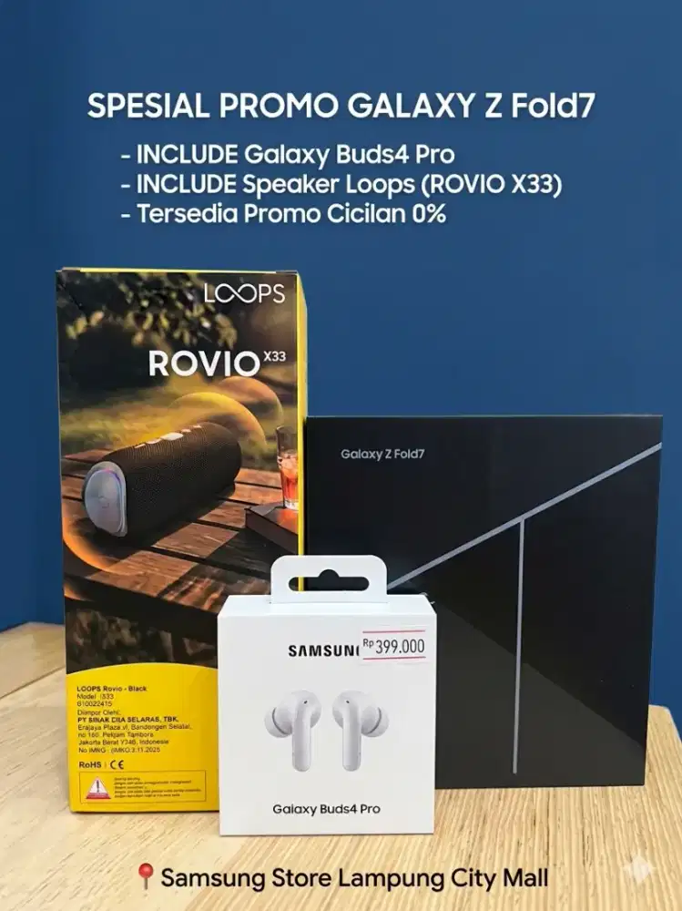 samsung galaxy zflod 7 free speaker dan buds 4pro hanya di samsung lcm